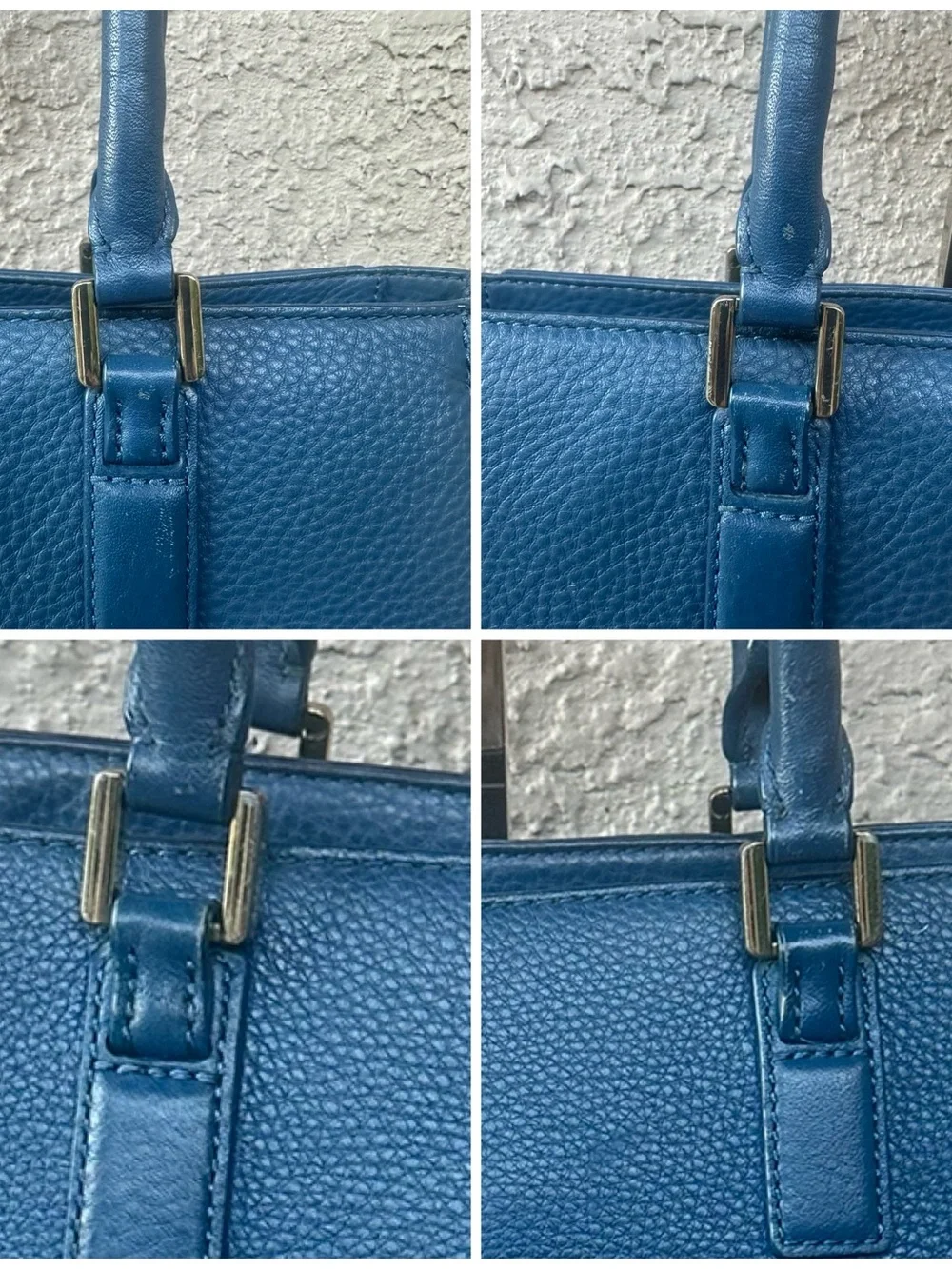 TORY BURCH Blue Leather Satchel with Removable Strap